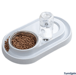 Feeder Fountain Duo – Stainless Steel Pet Bowls with Auto - Water Bottle - TurnSpin Products