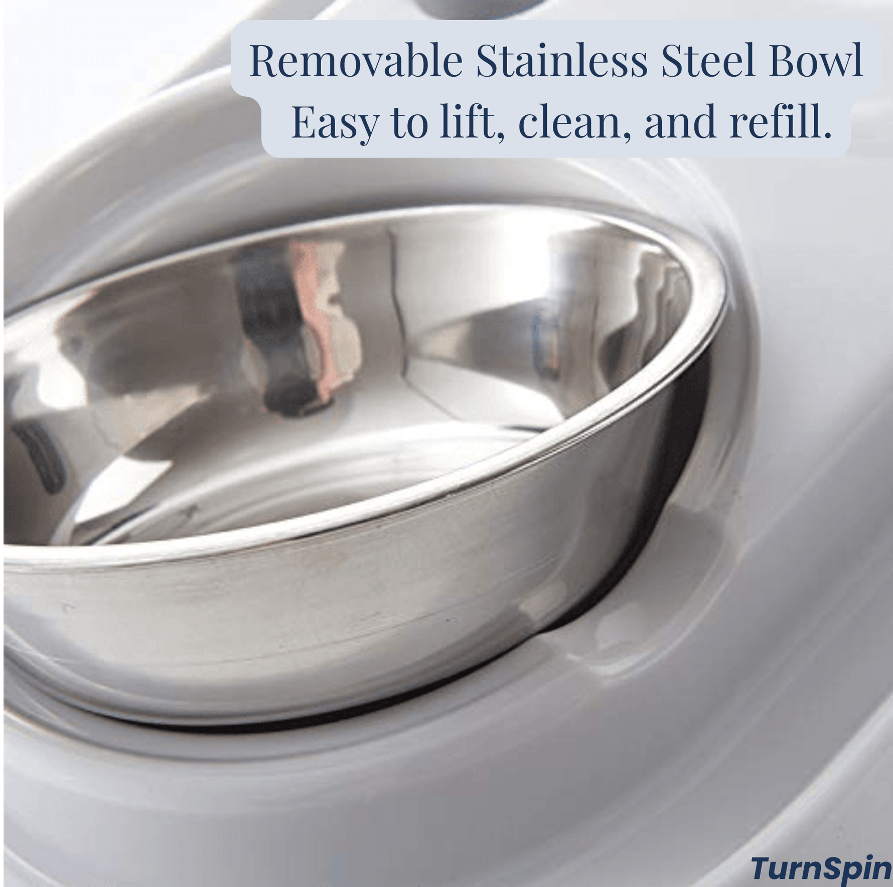 Feeder Fountain Duo – Stainless Steel Pet Bowls with Auto - Water Bottle - TurnSpin Products